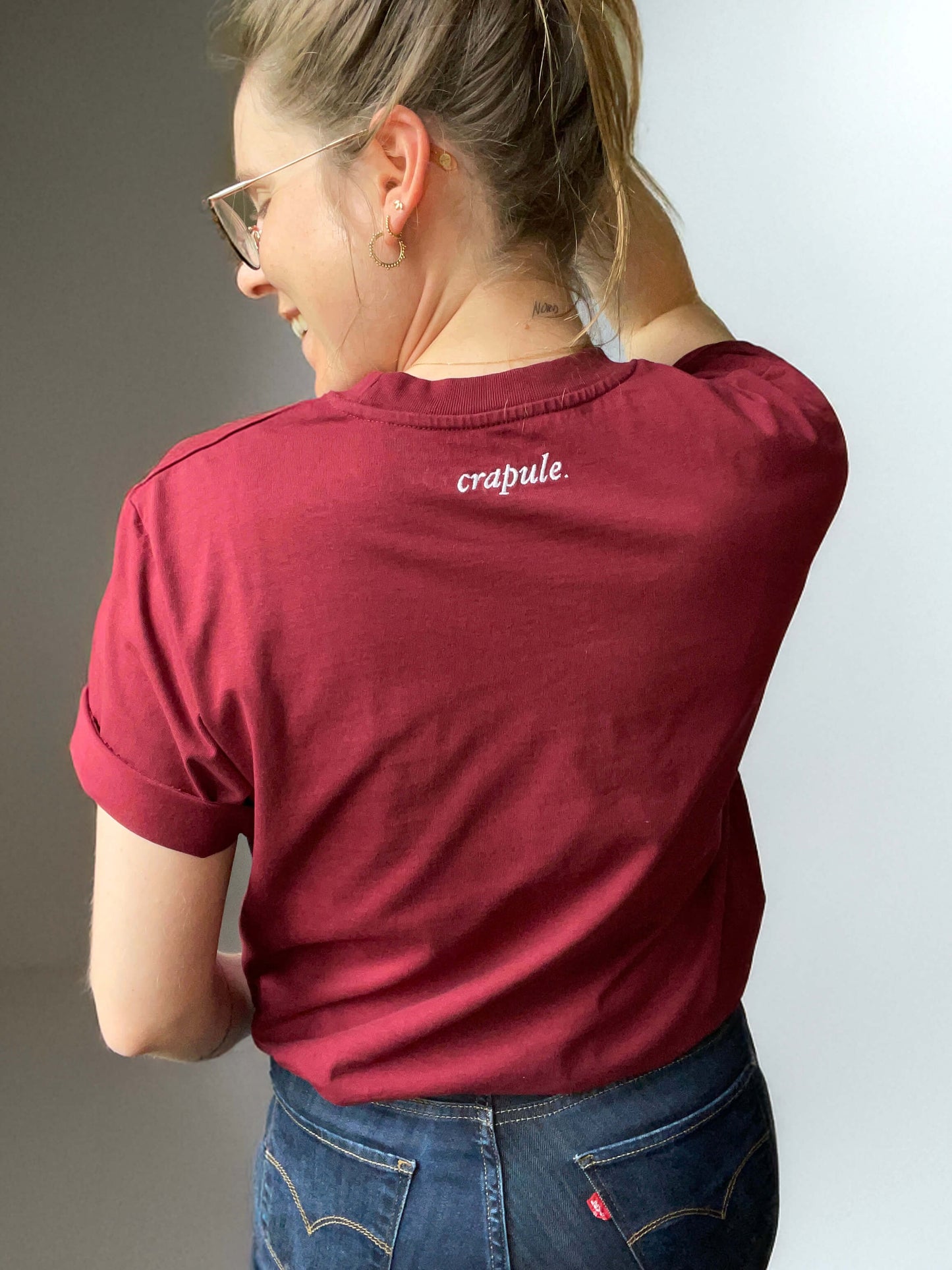 Idiot - T-shirt oversize - Crapule brodé